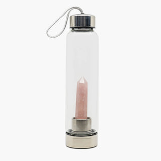 The Goddess Collective Rose Quartz Crystal Water Bottle