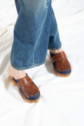 Antidoti Frangyna Velour Brown Leather Uppersoles Clogs