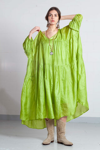 Night Green Airi Tussar Maxi Dress