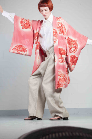 Hand-Painted Silk Kimono - Kyoto Vintage Warehouse