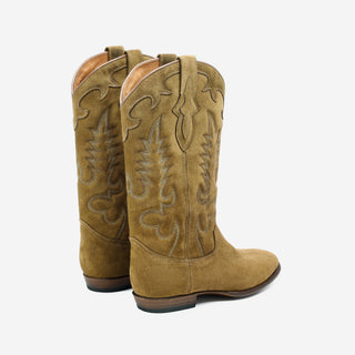Camel Leather Western Cowboy Boots