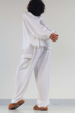 Soft White Jhula Long Sleeve Top - Anaak