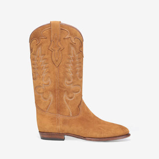Shiloh Heritage Midnight Suede Ambre Western Cowboy Boots
