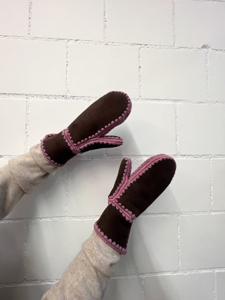 Cyclamen Handmade Shearling Gloves