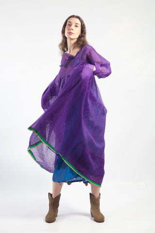 Injiri Jodhpur-40 Tamil Cotton and Silk Indigo Dress