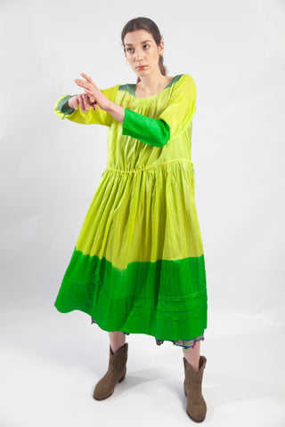 Injiri Jodhpur-35 Lime Veda Silk Dress