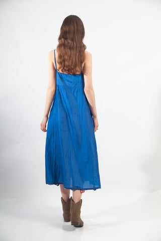 Cobalt Silk Slip Dress