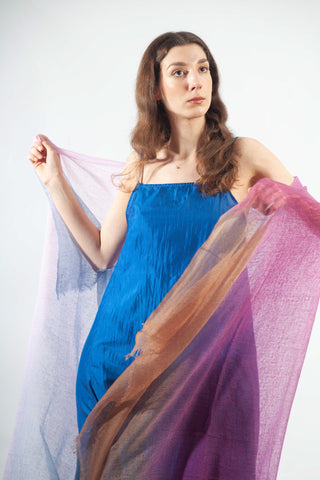 Cobalt Silk Slip Dress