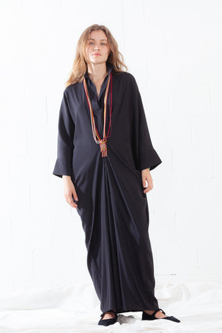 ByAdushka Bohemian Pure Silk Dress Madrid Black