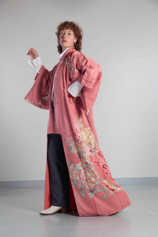 Chrysanthemums Hand-Painted Kimono
