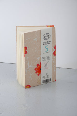 Handgenähtes Orange Field Design-Notizbuch – Ofer