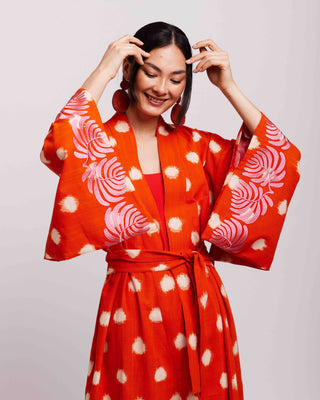 Jaisal Orange Kimono - Kleed