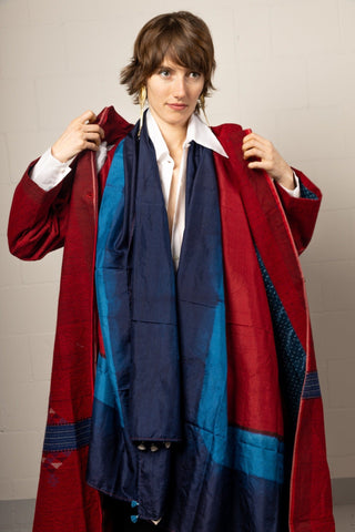 Wool and Silk Midnight Blue Coat