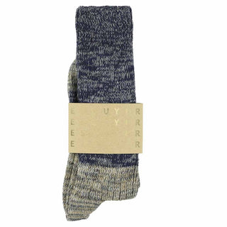 Herren Melange Block Socken Blau / Grau - Escuyer