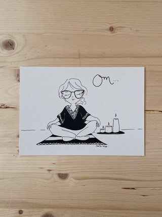 Handgefertigte Postkarte "Meditation" - von Adushka