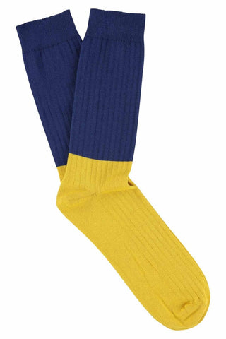 Block Socks Navy / Mustard - Escuyer