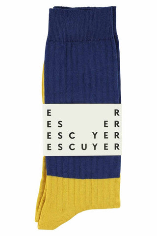 Block Socks Navy / Mustard - Escuyer