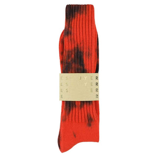 Thick premium Tie Dye socks knitted from a soft, cotton blend for long-lasting comfort. These socks are manufactured at a great family-owned factory in Portugal and meticulously Tie-dyed by hand to create an elaborate design.