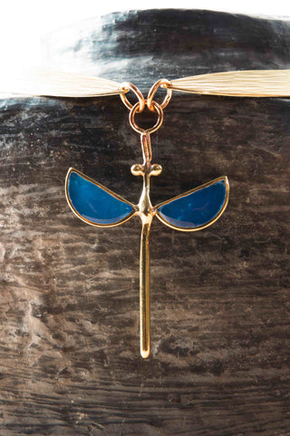 Royal Blue Hammered Bronze Collier - Stephane Szendy