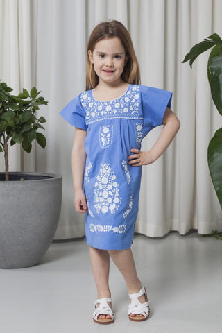 Das blaue Kleid für Mädchen 8-10 Jahre - Santa Lupita