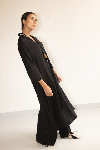ByAdushka Bohemian Pure Silk Dress Madrid Black
