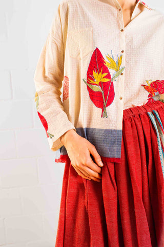 Block Hand Printed Rasa Skirt - Injiri